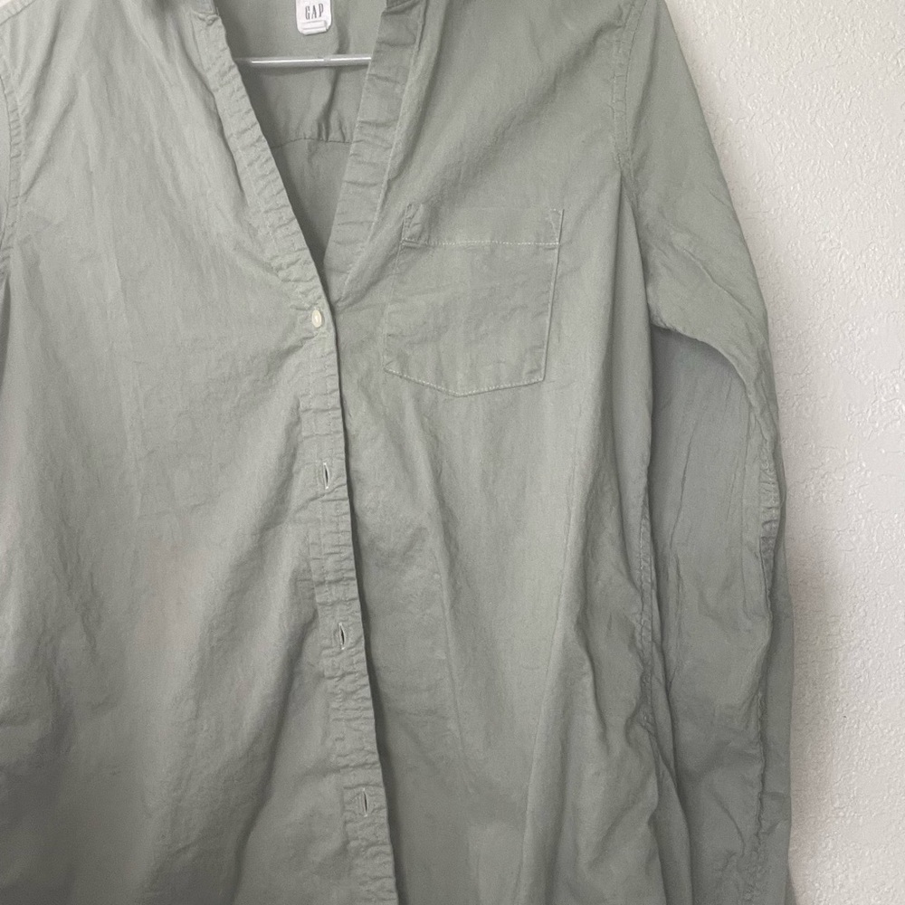 Gap Light Green Button Down Top - image 2